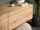 Mobile Porta tv Marrone Rovere Nodi un Ripiano 2 Ante 154x41.5x32h cm, Anta Effetto Rigato - Cedrasco
