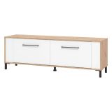 Mobile Porta tv Marrone Rovere Nodi un Ripiano Apertura a Ribalta 157x40x52h cm, 2 Ante - Nazzaro