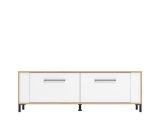 Mobile Porta tv Marrone Rovere Nodi un Ripiano Apertura a Ribalta 157x40x52h cm, 2 Ante - Nazzaro