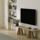 Mobile Porta tv Marrone Rovere Peso Supportato 40 kg Installazione a Terra 180x42x40h cm, Sfumatura Colore Struttura Rovere - Cairano