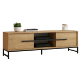 Mobile Porta tv Marrone Rovere un Ripiano 2 Ante 160x40x50h cm, 4 Vani - Cinaglio