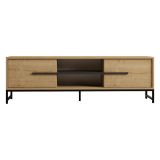 Mobile Porta tv Marrone Rovere un Ripiano 2 Ante 160x40x50h cm, 4 Vani - Cinaglio