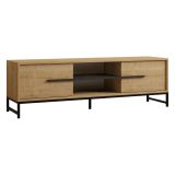Mobile Porta tv Marrone Rovere un Ripiano 2 Ante 160x40x50h cm, 4 Vani - Cinaglio