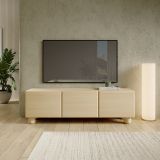 Mobile Porta tv Marrone Rovere un Ripiano 3 Ante 150x38x47h cm, Angoli Arrotondati - Gareto