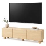 Mobile Porta tv Marrone Rovere un Ripiano 3 Ante 150x38x47h cm, Angoli Arrotondati - Gareto