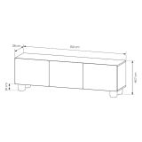 Mobile Porta tv Marrone Rovere un Ripiano 3 Ante 150x38x47h cm, Angoli Arrotondati - Gareto