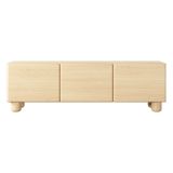 Mobile Porta tv Marrone Rovere un Ripiano 3 Ante 150x38x47h cm, Angoli Arrotondati - Gareto
