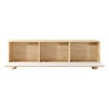 Mobile Porta tv Marrone Rovere un Ripiano 3 Ante 150x38x47h cm, Angoli Arrotondati - Gareto