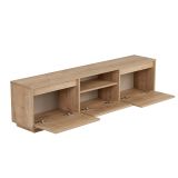 Mobile Porta tv Marrone Rovere un Ripiano 3 Ante 160x30x42h cm, 4 Vani - Morrigan
