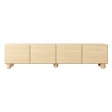 Mobile Porta tv Marrone Rovere un Ripiano 4 Ante 200x38x47h cm, Angoli Arrotondati - Kaleriha