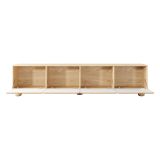 Mobile Porta tv Marrone Rovere un Ripiano 4 Ante 200x38x47h cm, Angoli Arrotondati - Kaleriha