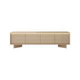 Mobile Porta tv Marrone Rovere un Ripiano 4 Ante 204x40x54h cm, Ante Effetto Rigato con led - Kame