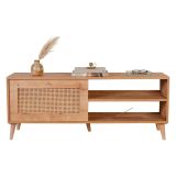Mobile Porta tv Marrone Rovere un Ripiano Apertura a Ribalta 138x41x55h cm, Un'anta - Lauria