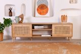 Mobile Porta tv Marrone Rovere un Ripiano Apertura a Ribalta 180x41x55h cm, 2 Ante - Grassano