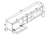 Mobile Porta tv Marrone Rovere un Ripiano Apertura a Ribalta 180x41x55h cm, 2 Ante - Leffe