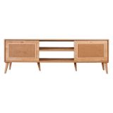 Mobile Porta tv Marrone Rovere un Ripiano Apertura a Ribalta 180x41x55h cm, 2 Ante - Leffe
