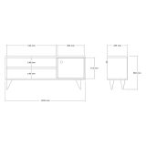 Mobile Porta tv Marrone Rovere un Ripiano Un'anta 120x29x50h cm, 3 Vani - Spinola