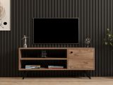 Mobile Porta tv Marrone Rovere un Ripiano Un'anta 120x29x50h cm, 3 Vani - Spinola