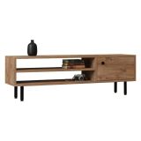 Mobile Porta tv Marrone Rovere un Ripiano Un'anta 120x30x38h cm, 3 Vani - Metomaha