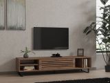 Mobile Porta tv Marrone Rovere un Ripiano Un'anta 160x40x35h cm, 5 Vani - Sovico