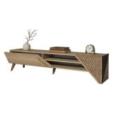 Mobile Porta tv Marrone Rovere un Ripiano Un'anta 180x40x37h cm, 3 Vani - Campli