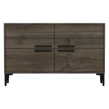 Mobile Porta tv Marrone Scuro 2 Ripiani 4 Ante 120x30x75h cm, 4 Vani - Luzzi