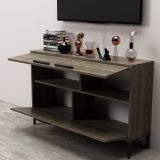Mobile Porta tv Marrone Scuro 2 Ripiani 4 Ante 120x30x75h cm, 4 Vani - Luzzi
