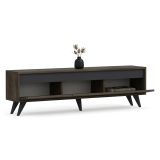 Mobile Porta tv Marrone Scuro 3 Vani 3 Ante 150x30x45h cm, Apertura a Ribalta - Romeno