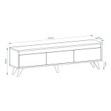 Mobile Porta tv Marrone Scuro 3 Vani 3 Ante 150x30x45h cm, Apertura a Ribalta - Romeno