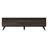 Mobile Porta tv Marrone Scuro 3 Vani 3 Ante 150x30x45h cm, Apertura a Ribalta - Romeno
