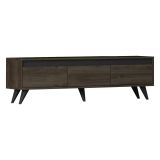 Mobile Porta tv Marrone Scuro 3 Vani 3 Ante 150x30x45h cm, Apertura a Ribalta - Romeno