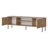Mobile Porta tv Marrone un Ripiano 2 Ante 4180x40x60h cm, con Piedini in Metallo - Rainerio