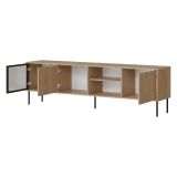 Mobile Porta tv Marrone un Ripiano 3 Ante 200x40x60h cm, Anta Dettaglio Vetro - Fiuggi