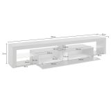 Mobile porta TV Meti, 200x40h35 cm, Bianco lucido