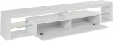 Mobile porta TV Meti, 200x40h35 cm, Bianco lucido