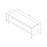 Mobile porta TV Mirabel, Supporto per televisione da salotto, Credenza bassa da soggiorno, Base porta TV, 140x40h45 cm, Noce