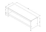 Mobile porta TV Mirabel, Supporto per televisione da salotto, Credenza bassa da soggiorno, Base porta TV, 140x40h45 cm, Noce