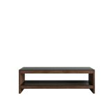 Mobile porta TV Mirabel, Supporto per televisione da salotto, Credenza bassa da soggiorno, Base porta TV, 140x40h45 cm, Noce