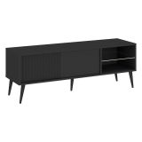 Mobile Porta tv Nero 2 Ripiani Un'anta 135x40x48h cm, con Piedini - Lilemi