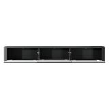 Mobile Porta tv Nero 3 Cassetti un Ripiano 200x34x28h cm, 3 Vani - Kahate