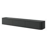 Mobile Porta tv Nero 3 Cassetti un Ripiano 200x34x28h cm, 3 Vani - Kahate