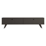 Mobile Porta tv Nero Antracite 2 Vani 2 Ante 160x25x40h cm, Apertura a Ribalta - Atestino