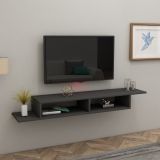 Mobile Porta tv Nero Antracite 2 Vani Peso Supportato 40 kg 120x30x18h cm, Installazione Sospeso - Ivrea