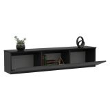 Mobile Porta tv Nero Antracite 3 Vani 3 Ante 160x32x35h cm, Apertura a Ribalta - Surrigone