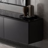 Mobile Porta tv Nero Antracite 3 Vani 3 Ante 160x32x35h cm, Apertura a Ribalta - Surrigone