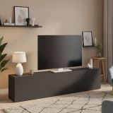 Mobile Porta tv Nero Antracite Apertura a Ribalta Un'anta 180x30x40h cm, 2 Vani - Alakazam