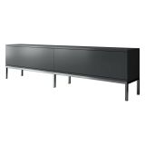 Mobile Porta tv Nero Antracite Argento Cassetti un Ripiano 180x30x47h cm, 2 Ante - Espero