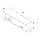 Mobile Porta tv Nero Antracite Bianco Marmo Un'anta Apertura Scorrevole 120x30x45h cm, 2 Vani - Futani