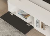 Mobile Porta tv Nero Antracite Bianco Un'anta Apertura a Ribalta 120x25x37h cm, 2 Vani - Taurasi
