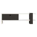 Mobile Porta tv Nero Antracite Bianco Un'anta Apertura a Ribalta 120x25x37h cm, 2 Vani - Taurasi